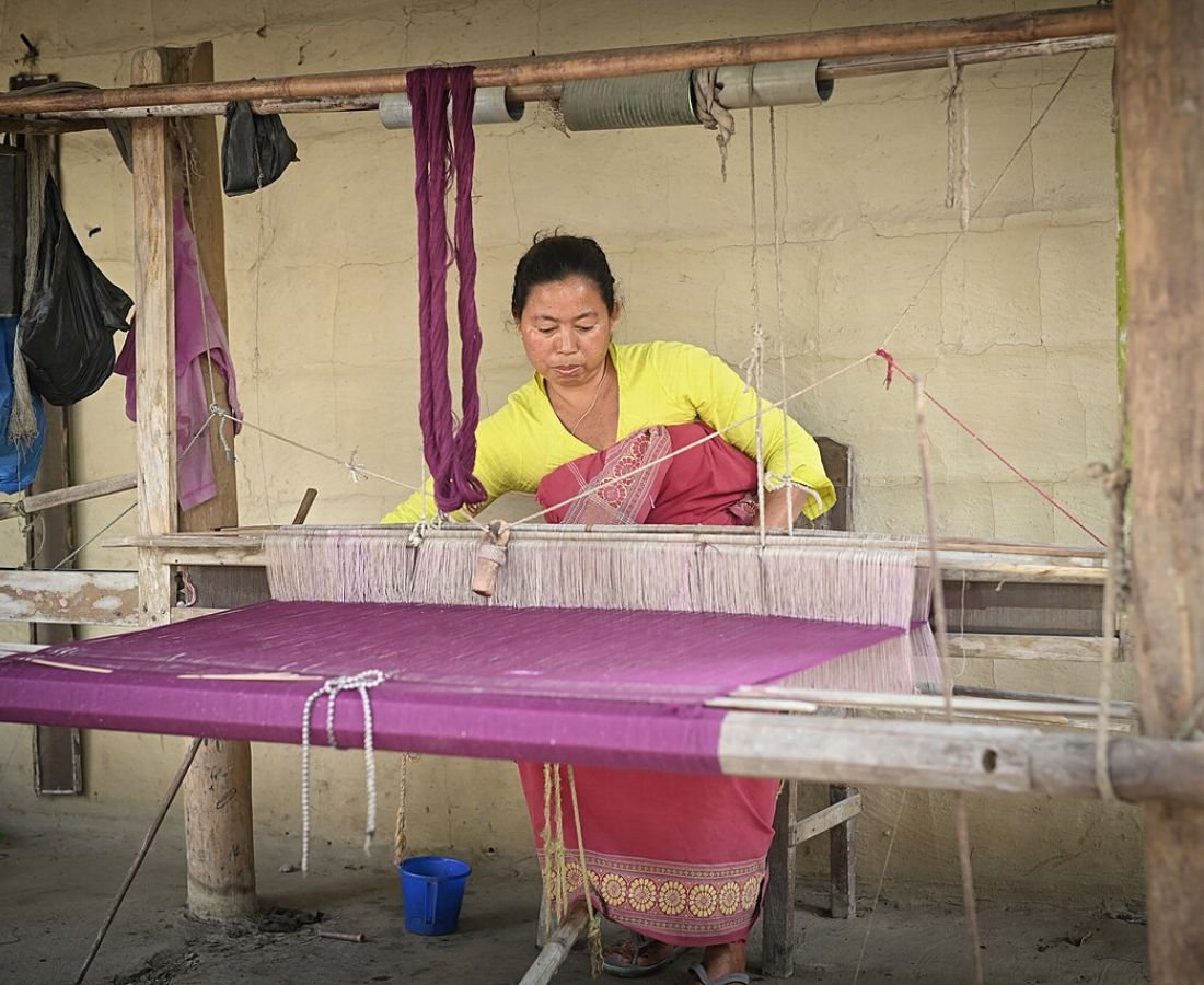 Weaver at work